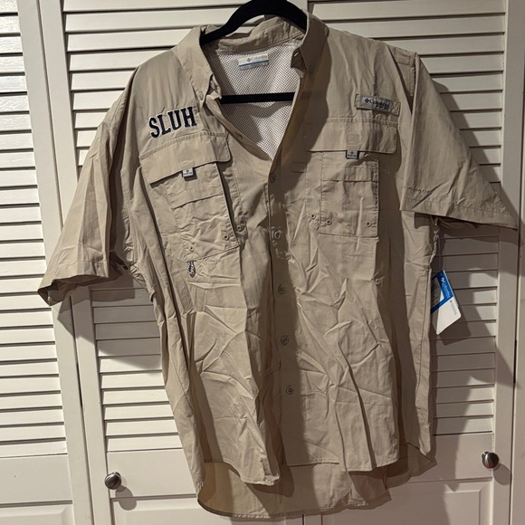 Columbia Other - Columbia PFG Men's Beige Short Sleeve Shirt SLUH